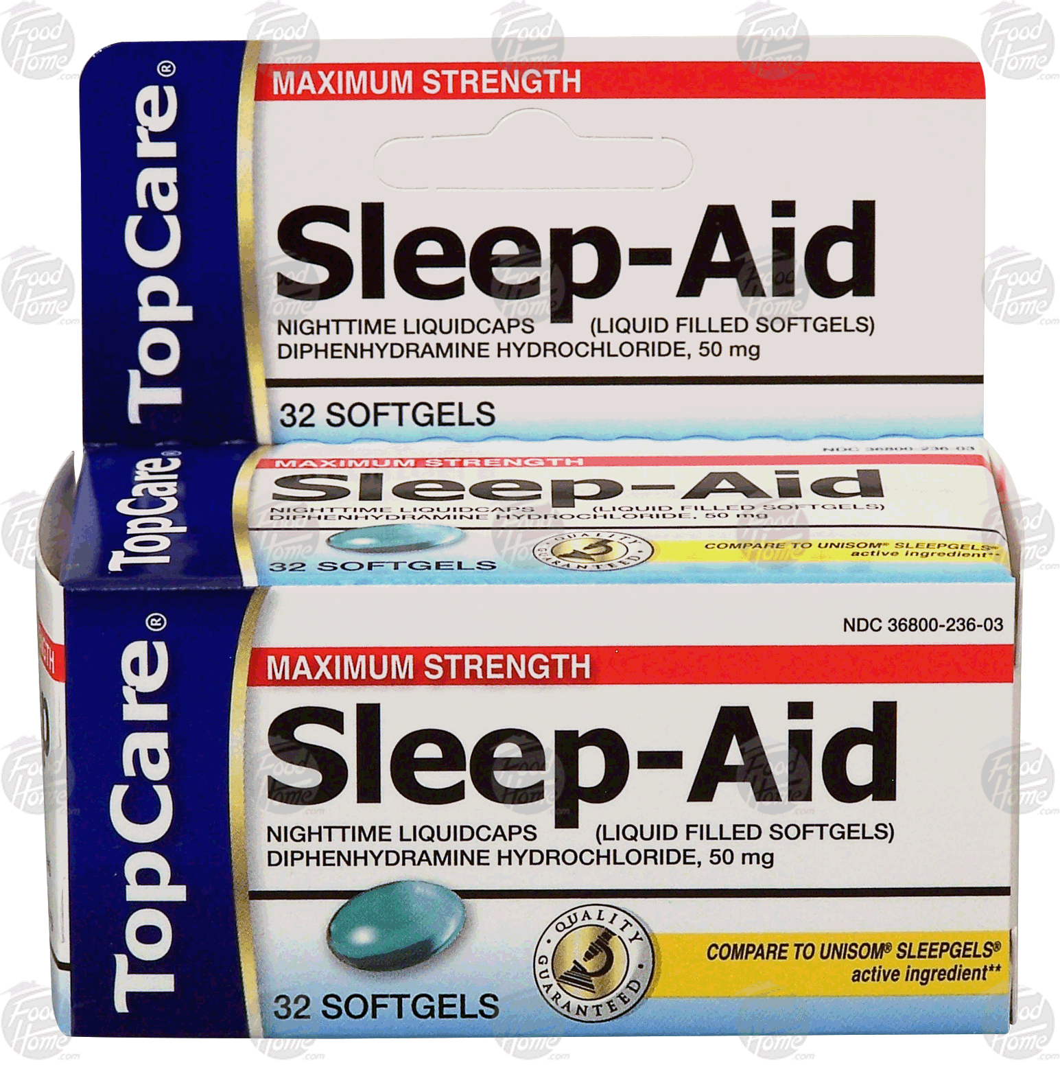 Top Care Sleep-Aid maximum strength nighttime liquidcaps, 32 softgels Full-Size Picture